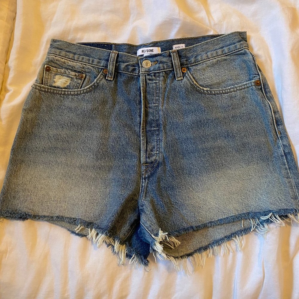 RE/DONE '70s High Rise Relaxed Jean Shorts NEW!